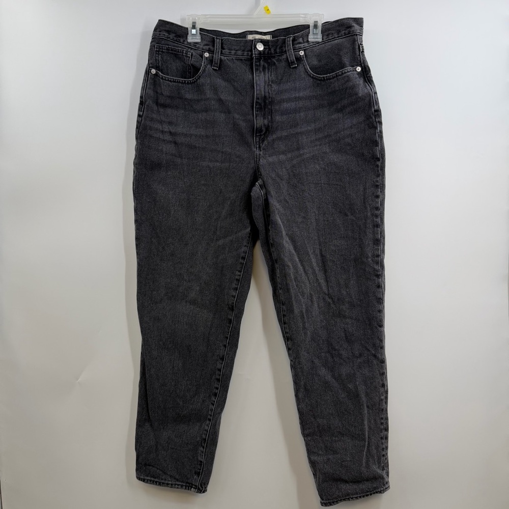 Madewell Baggy Tapered Jeans Womens 32T Mackinnon Wash Gray Black Tall